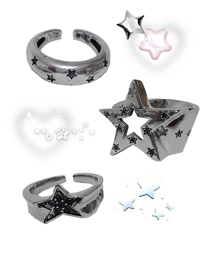y2k star ring [키치 별 반지]