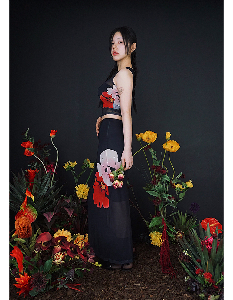 red flower dress [홍화 드레스]
