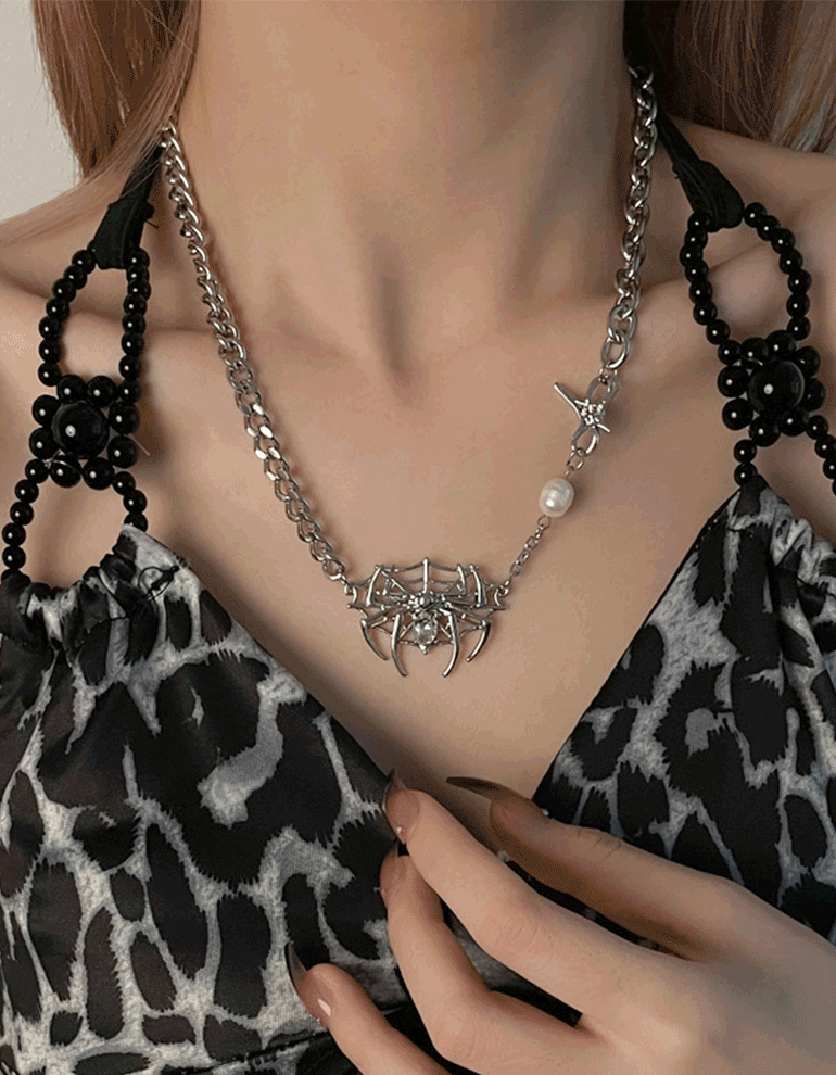 (s.steel) spider necklace [거미 목걸이]